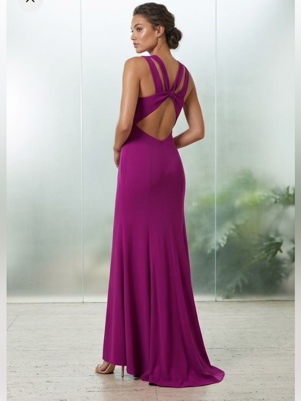 JAYGODFREY magenta colored open back v neckline gown NWT NEVER WORN